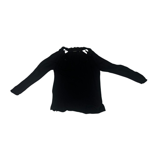 KOBI HALPERIN Split sleeve Crew Neck Long size S Minimalist Monochrome Black - Picture 2 of 7